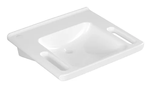 Villeroy & Boch ViCare Waschbecken - Weiß Alpin 600 x 550 mm - Hochwertiges Waschbecken ohne Überlauf, ideal für moderne Badezimmergestaltung und einfache Reinigung.