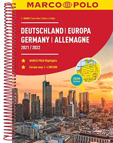 MARCO POLO Reiseatlas 2021/2022 Deutschland 1:300 000 mit Europa 1:4 500 000 (MARCO POLO Reiseatlanten)