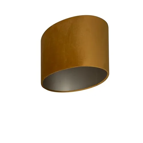 Uniqq Oval Lampenschirm Velour Gold 40 x 27 cm - 20 cm hoch in gold von Uniqq