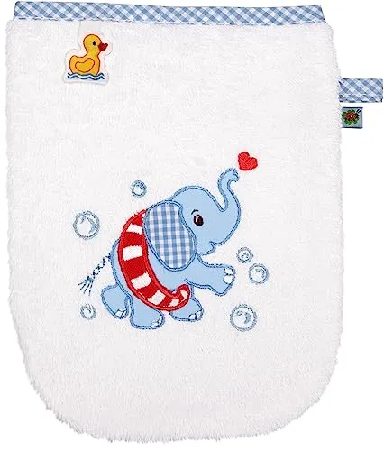 Die Spiegelburg - Waschhandschuh Elefant, hellblau - BabyGlück, 18742