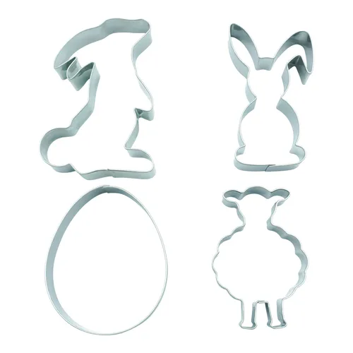 Ausstecher 4er Set Ostern Keksausstecher Hase Schaf Ei Küken Osterei Osterhase