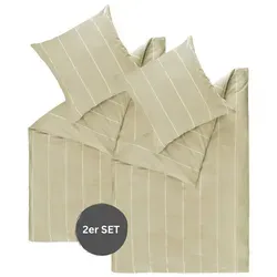 Esprit Bettwäsche HARPLINES Renforcé 2-teilig 140 x 200 cm in beige von Esprit