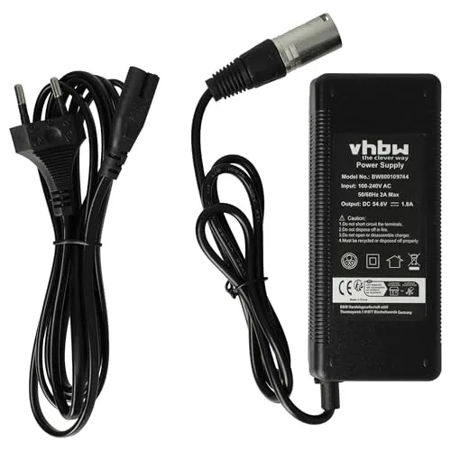 vhbw 1x Ladegerät kompatibel mit NCM Essen ab 2015 Fahrradakkus, E-Bike - Für 48 V Akkus, mit XLR Anschluss 100 W