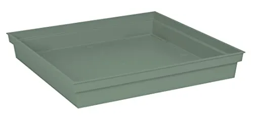 EDA Quadratischer Untersetzer Toskana, 40 cm – für Blumentopf Toskana 50 cm – 40 x 40 x H 5,9 cm – Lorbeergrün