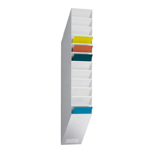 Durable Prospekthalter 1709763010 Flexiboxx - Wandprospekthalter für 12 A4-Magazine, aus hochwertigem Kunststoff, erweiterbar bis 6kg Traglast