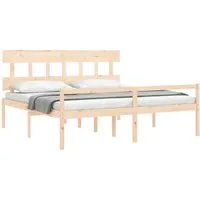 vidaXL Seniorenbett 200x200 cm aus massivem Kiefernholz - Praktisches Seniorenbett mit Kopfteil aus massivem Kiefernholz. Optimal für bequemes Ein- und Aussteigen dank 45 cm Sitzhöhe. Zusätzlicher Stauraum unter dem Bett für Ordnung und mehr Platz.