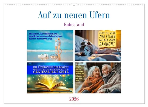 CALVENDO Wandkalender Auf zu neuen Ufern - Ruhestand (Wandkalender 2026 DIN A2 quer), CALVEN