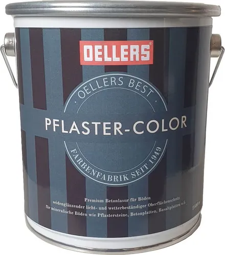 OELLERS Pflaster Color, 2,5 Liter, Ziegelrot - Betonfarbe für Pflastersteine, bietet robusten Wetterschutz und bewahrt die natürliche Struktur, ideal für Außenbereiche.