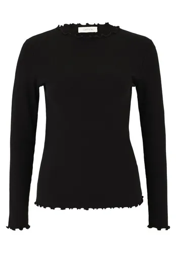 Cartoon Damen Langarm-Shirt mit Kragen 42, Schwarz - Tops, T-Shirts & Blusen für Damen – Trendiges Langarm-Shirt mit Stehkragen, ideal für cleane Looks und vielseitig kombinierbar. Hautfreundliches Baumwoll-Elasthan-Material sorgt für Komfort.