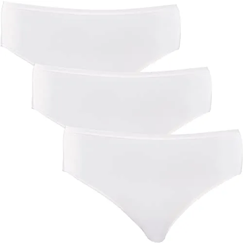 Schiesser Damen Slip, 3er Pack, Gr. 44, Weiß (Weiss 100)