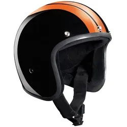 Bandit Jet Race Jethelm in Schwarz-Orange, Größe M für Männer - Motorradhelm mit optimaler Passform und Brillenschlaufe, ideal für komfortable Fahrten.