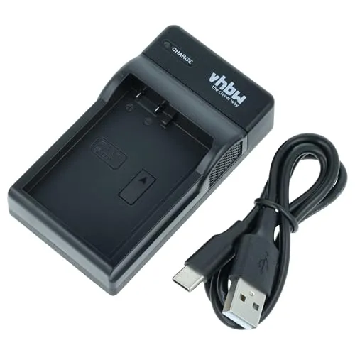 vhbw USB-C Ladegerät kompatibel mit Nikon D3400, D3500, D3300, D5100, D5200, D3100, D3200 Kamera Camcorder - Ladeschale + USB-C Kabel Ladeanzeige