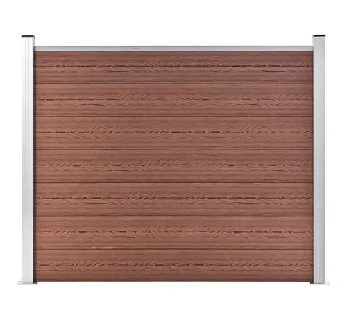 furnicato Zaun Zaunelement WPC 180x146 cm Braun, (1-St) - Praktisches Zaunelement für Ihre Gartenabgrenzung. Hergestellt aus langlebigem WPC, bietet es eine ansprechende Holzoptik und hohe Stabilität. Einfach zu montieren und vielseitig einsetzbar – ideal für Ihre Privatsphäre.