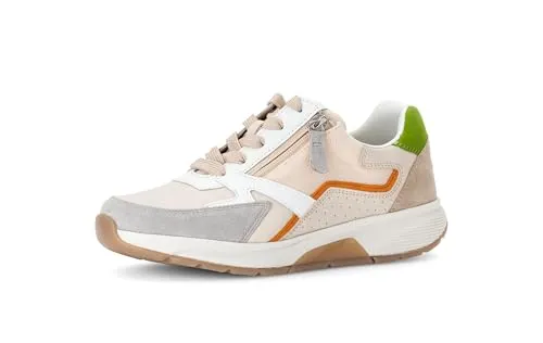 Gabor Damen Low-Top Sneaker, Frauen Halbschuhe,schnürschuhe,schnürer,straßenschuhe,Strassenschuhe,Sportschuhe,Creme/Grey/Weiss k.,40 EU / 6.5 UK