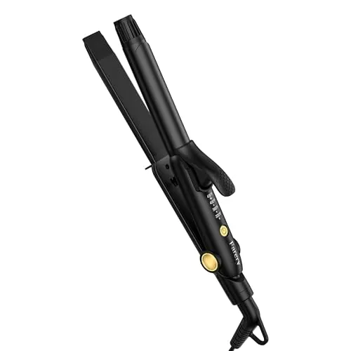 Farery Mini Haarstraighter, 25 MM Lockenstab Reiseformat mit 4 Einstellbaren Temperaturen, Keramischer Haaraufroller, 2-in-1 Mini Glätteisen für Kurze Haare, Doppelte Spannung