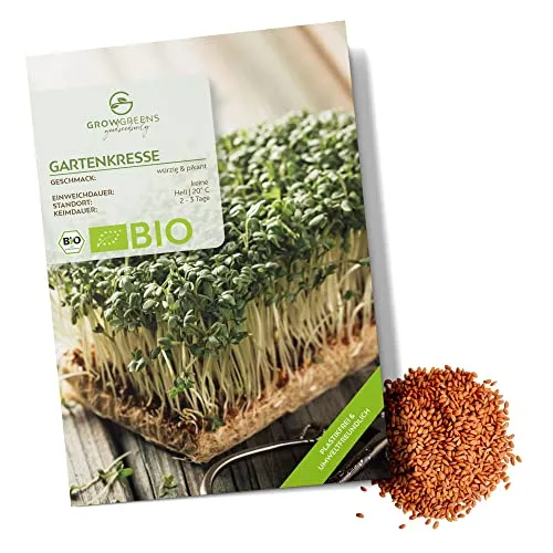 BIO Kressesamen - Küchenkräuter Saatgut aus biologischem Anbau ideal für den heimischen Kräutergarten, Balkon & Garten (2000 Korn)