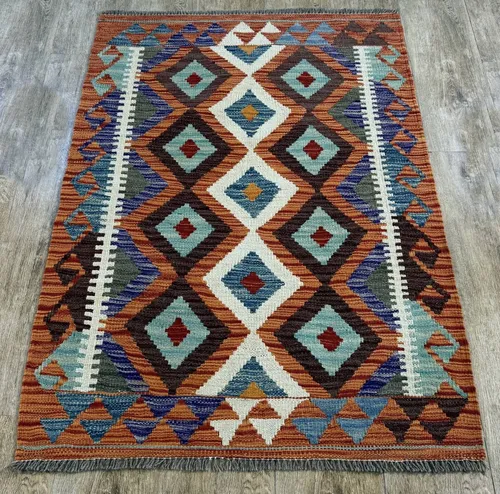 Rug Studios Teppich KELIM ORIGINAL HANDGEARBEITET, Rechteckig, Höhe: 5 mm, Handgefertigt, 88 x 126 cm, Multi