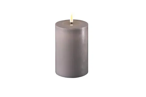 Stumpenkerze LED grau 10 x 15cm in grau von Deluxe Homeart