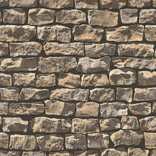 Livingwalls Klebefolie Steinoptik 0,52m x 2,50m braun schwarz Möbelfolie selbstklebende Tapete Made in Germany 955741