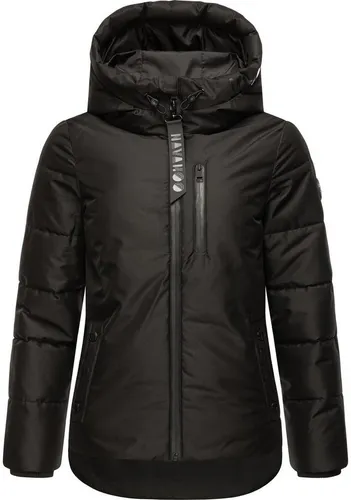 Navahoo Damen Winterjacke Steppjacke Krümelein Black Gr. XL - Funktionsjacken, warme und figurumschmeichelnde Steppjacke mit wasserabweisendem Material und praktischem Reißverschlussanhänger als Schlüsselanhänger - ideal für kalte Tage!