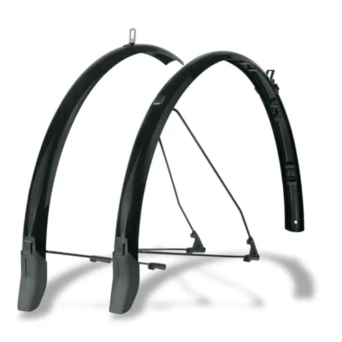 SKS Germany Bluemels Cable Line 28'' Schutzblech Set - Schwarz - Fahrradschutzbleche mit 45mm Breite, optimaler Spritzschutz für alle Wetterbedingungen, ideal für Radfahrer, die Wert auf Qualität legen.
