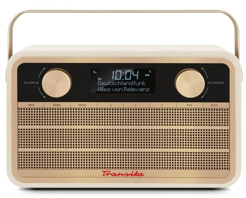 TechniSat TRANSITA 120 DAB+ Retroradio – Tragbarer Wecker mit Bluetooth - Radios mit DAB+ und UKW, 10 Stunden Akkulaufzeit für unterwegs, ideal für Musikliebhaber und entspannte Morgen.