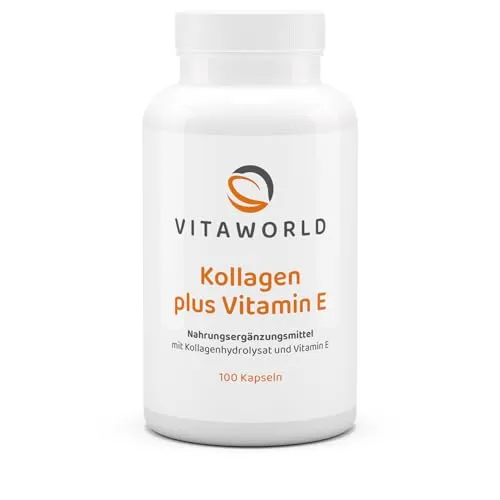 3er Pack Vita World Kollagen 500mg + Vitamin E 24mg 3 x 100 Kapseln Apotheker-Herstellung