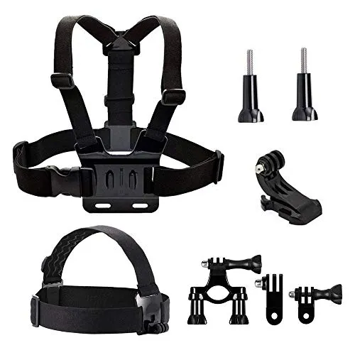 Action Kamera Brustgurt Kopfgurt Fahrradhalterung Halterung Set Kompatibel mit GoPro Hero 13 12 11 10/DJI Osmo Action 4 5 Pro/AKASO EK7000 Pro/Surfola Action Cam, Einstellbarer Action Cam Zubehör