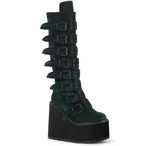 Produktbild SWING-815 Damen Boots von DemoniaCult, Dunkelgrün, EU 40, US 10
