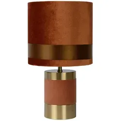 Lucide Tischleuchte Extravaganza Frizzle - Stilvolle Tischleuchte in Braun, zylindrisch und 32 cm hoch, mit praktischem Schnurschalter – ideal für eine gemütliche Innenbeleuchtung.