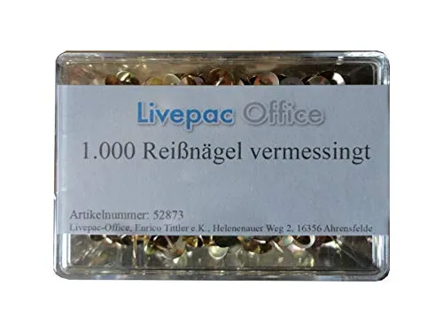 Reissnägel / Reißbrettstifte / Reißzwecken / Heftzwecken / vermessingt 1000
