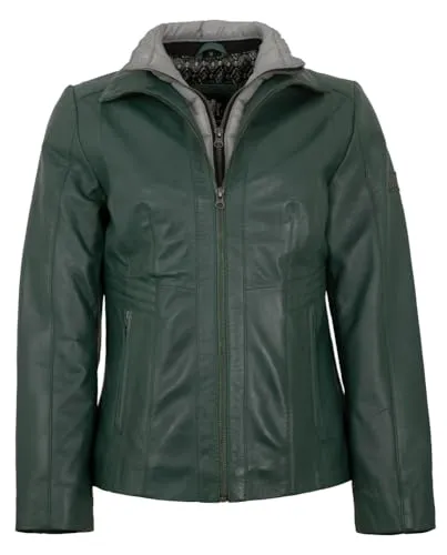 Otto Kern - Damen Echtleder Lederjacke Lammnappa grün Größe 42