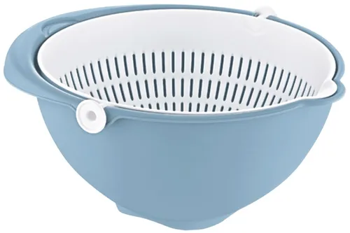 keeeper 2in1 Schüssel-Sieb 'stella', groß, nordic-blue