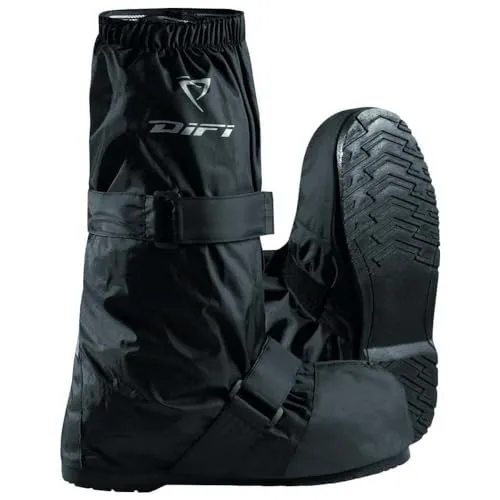 DIFI Shelter 2 Motorrad Regenüberschuhe, schwarz, Größe L - Motorradzubehör, wasserdicht und winddicht mit reflektierenden Streifen für optimale Sichtbarkeit bei Regenfahrten.