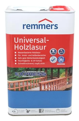 REMMERS UNIVERSAL-HOLZLASUR - 2.5 LTR (KIEFER) - Holzschutzlasur für außen und innen, bietet optimalen Wetterschutz und betont die natürliche Holzstruktur.