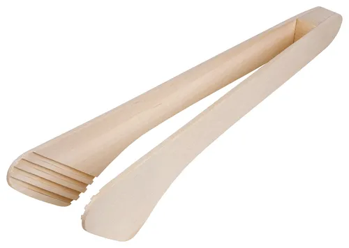 Salatzange Salatgreifer Grillzange Grillbesteck Steakwender - Buchenholz  30 cm