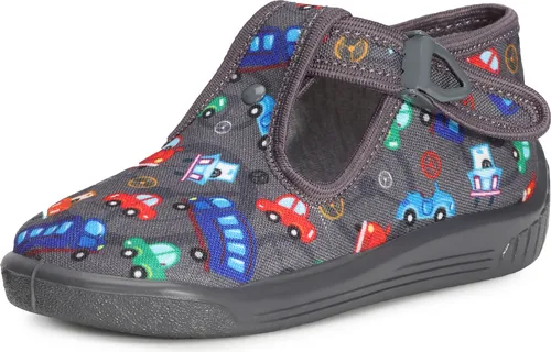 Ladeheid Kinder Hausschuhe LARW001 (Dunkelgrau Autos, 19 EU)
