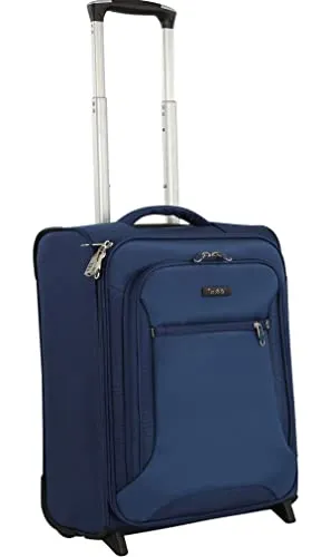 Bowatex Kleiner Handgepäck Trolley Stoffkoffer, Reisegepäck Blau 54 cm 1,9 kg
