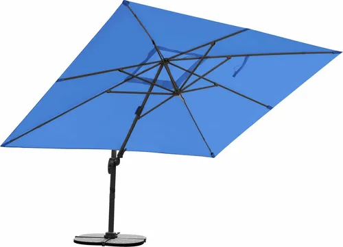 RS Trade Rechteckschirm 3m x 4m - Robuster Sonnenschutz mit UV-Schutz - Sonnenschirm 300 x 400 cm aus leichtem Aluminium, 9-fach verstellbar, inkl. Regencover und Windsicherungen für optimalen Komfort im Outdoor-Bereich.