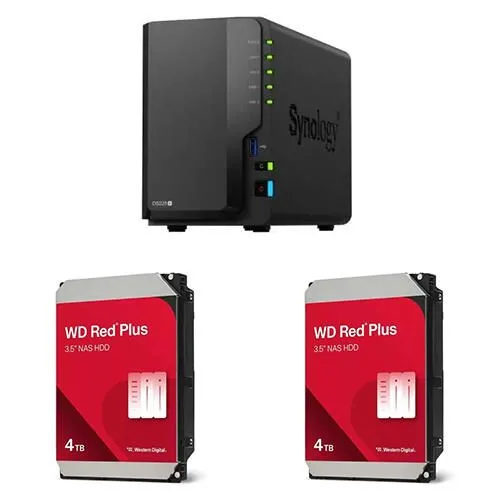 Synology DiskStation DS225+ 8TB NAS mit 2x 4TB WD Red Plus von Synology