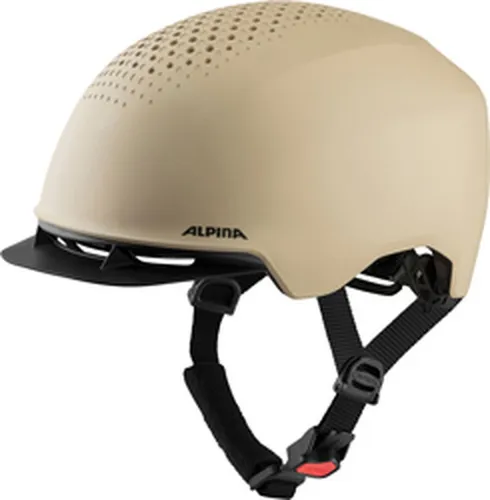 Alpina Idol Radhelm 55-59 cm Mojave/Gelb - Nachhaltiger und stabiler Fahrradhelm mit Rücklicht und Visier für sicheres Fahren im Alltag - ideal für Bike to Work!