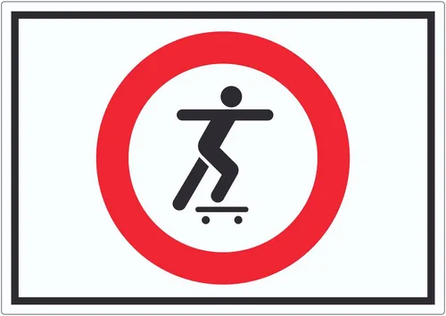 HB-Druck Aufkleber Skateboard fahren verboten Symbol Aufkleber, wetterfest, UV-beständig, kratzfest