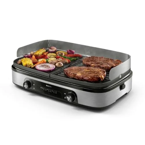 Philips Tischgrill 5000 HD6222/95 – Schwarz, 5 Temperaturstufen