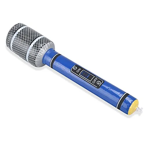 GOODS+GADGETS Aufblasbares Mikrofon Party Karneval 33cm Mikro aufblasbar