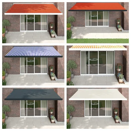 Einziehbare Markise aus Stoff und Aluminium in rot von vidaXL