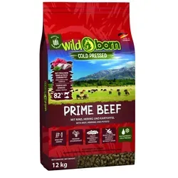 Wildborn Prime Beef 12kg - Kaltgepresstes Premium-Hundefutter mit 100% Rindfleisch und Hering, ohne Getreide. Ideal für gesunde Ernährung und Vitalität Ihres Hundes. Hergestellt in Deutschland mit frischen Zutaten und Heilkräutern.