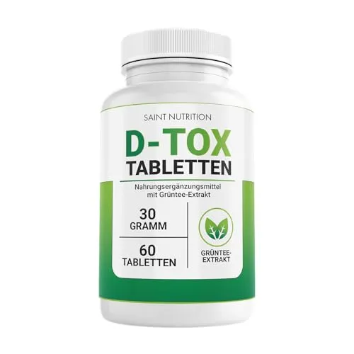 Saint Nutrition® D-TOX – Hochkonzentriertes Entgiftungspräparat - Präparate zur Entgiftung & Detox-Kur, unterstützt die natürliche Reinigung von Darm und Leber mit pflanzlichen Inhaltsstoffen für effektive Schadstoffausleitung.