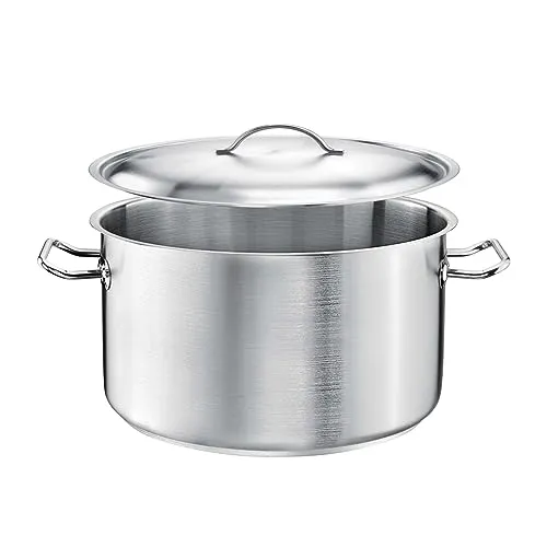 TOMGAST Topf mit Deckel Durchmesser: 16 cm Höhe: 11 cm Fassungsvermögen: 2,2 l | Edelstahl 18/10 | Wandstärke 1 mm bis 1,2 mm | Ausgekleideter Aluminium-Stahl-Boden | Induktion