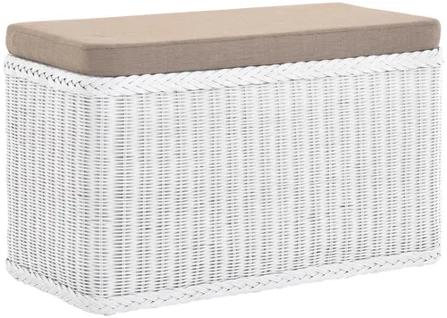 Rattan Wäschekorb mit gepolstertem Sitz von Krines Home