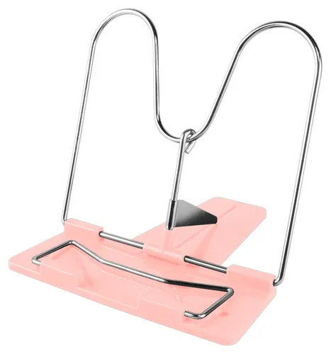 Leseständer / Buchhalter / Buchständer / mit Metallbügel / Farbe: rosa